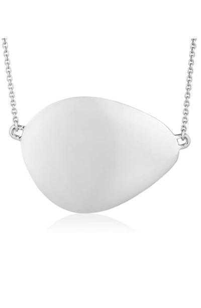 Shop Monica Vinader Nura Large Teardrop Pendant Necklace In Silver