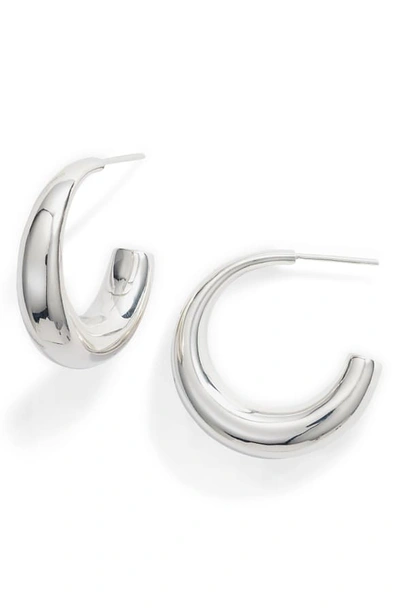 Shop Argento Vivo Tapered Hoop Earrings In Silver