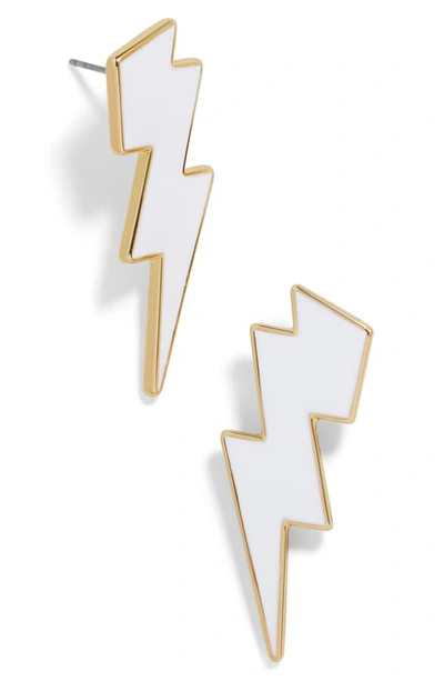 Shop Baublebar Lightning Bolt Earrings In White