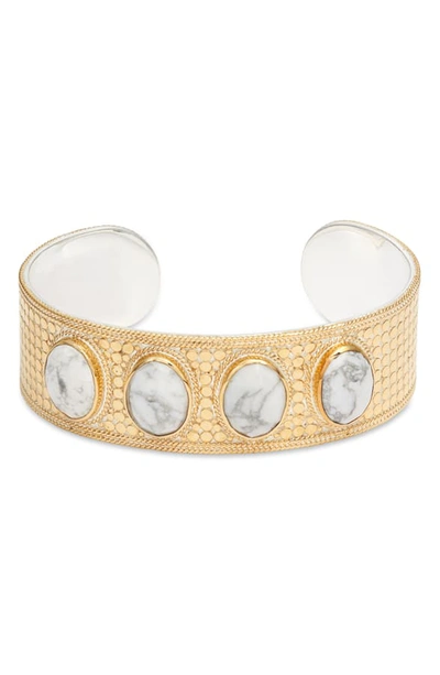 Shop Anna Beck Howlite Cuff Bracelet In Gold/ Howlite
