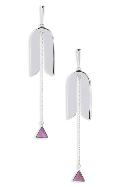 Shop Kate Spade Modern Icon Linear Earrings In Lilac