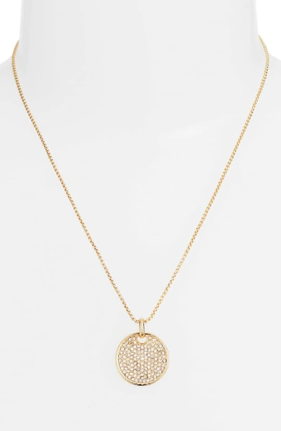 Shop Vince Camuto Pave Pendant Necklace In Gold/ Crystal