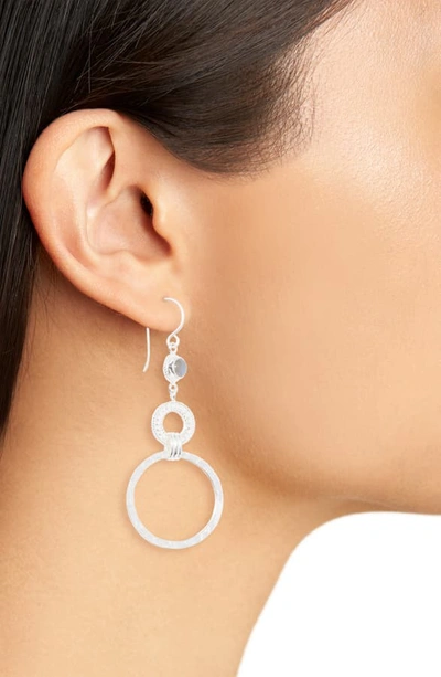 Shop Anna Beck Labradorite Hoop Drop Earrings In Silver/ Labradorite