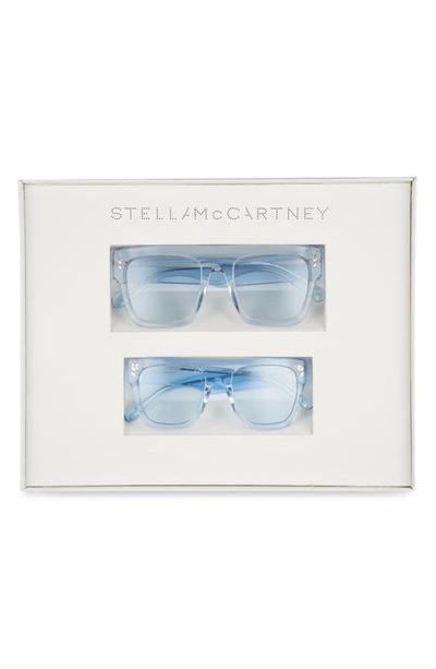 Shop Stella Mccartney Mum & Me 51mm Tinted Flat Top Sunglasses Set In Blue