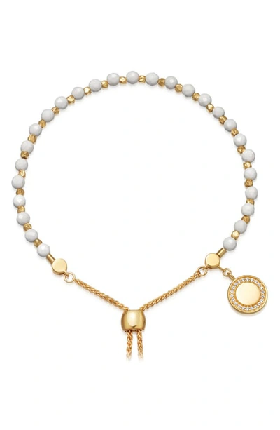 Shop Astley Clarke Cosmos Kula Bracelet In White Agate/ Yellow Gold