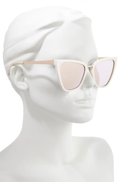 Shop Quay X Jlo Reina 51mm Cat Eye Sunglasses - Pearl/ Rose