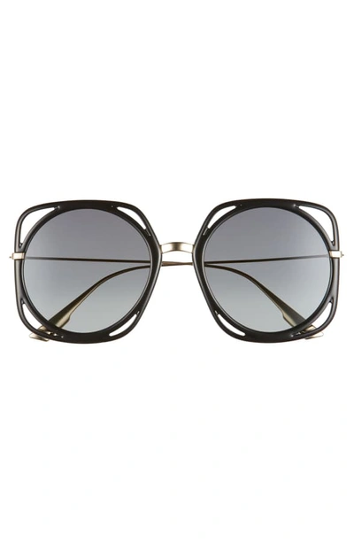 Shop Dior Directions 56mm Square Sunglasses In Black/ Gold