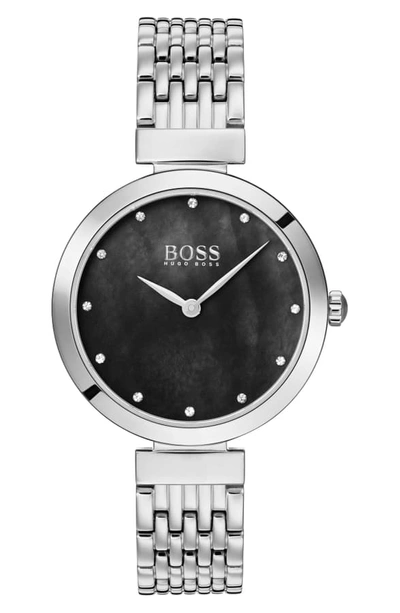 Shop Hugo Boss Celebration Bracelet Watch, 30mm In Silver/ Black/ Silver