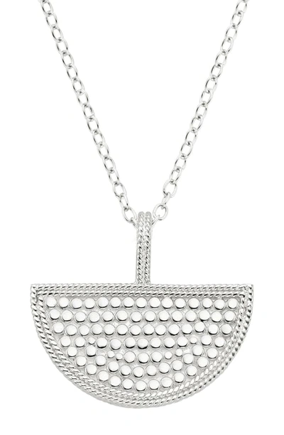 Shop Anna Beck Beaded Half Moon Pendant Necklace In Silver