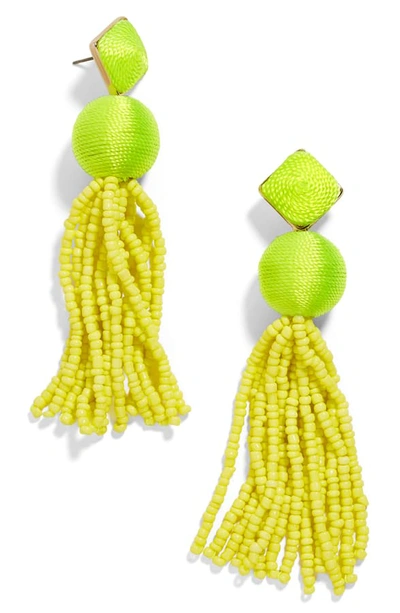 Shop Baublebar Azura Beaded Tassel Earrings In Neon Yellow