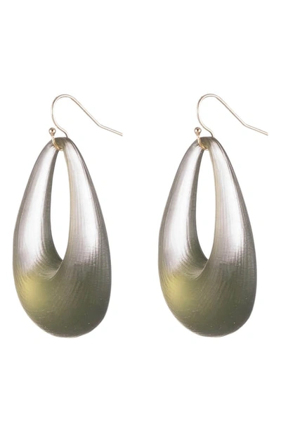 Shop Alexis Bittar Small Tapered Hoop Earrings In Light Sage