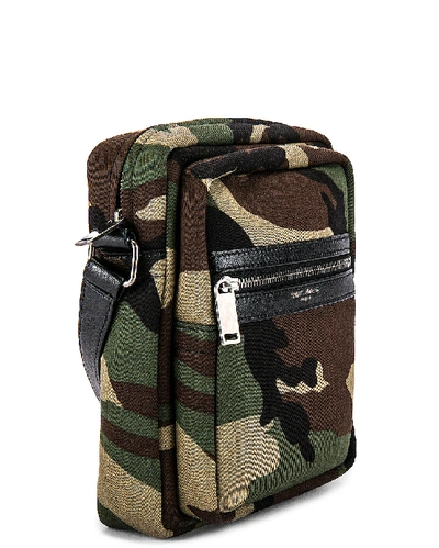 Shop Saint Laurent Crossbody Pouch In Camo & Black