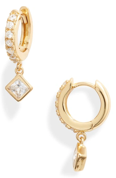 Shop Argento Vivo Cubic Zirconia Pave Huggie Hoop Earrings In Gold