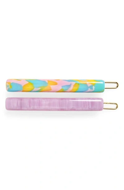 Shop Lele Sadoughi Set Of 2 Stick Barrettes In Lilac Meringue
