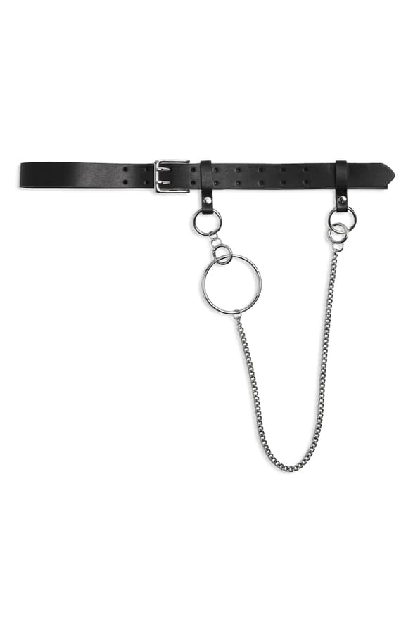 Topshop Double Prong Chain Belt In Black | ModeSens