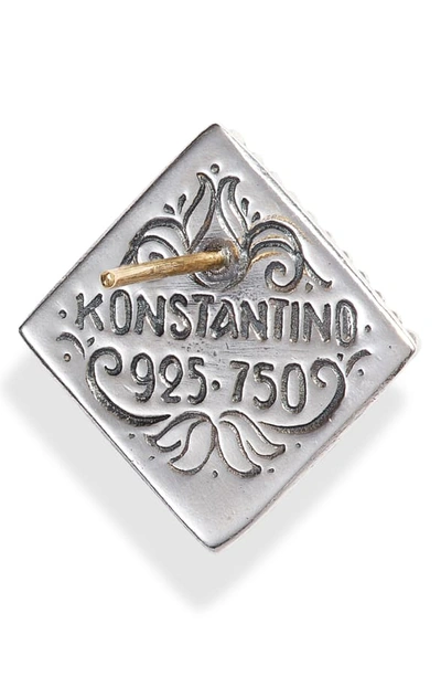 Shop Konstantino Trillion Stone Stud Earrings In Silver/ Gold/ Turquoise