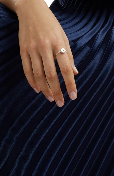 Shop Monica Vinader Linear Solo Diamond Friendship Chain Ring In Silver