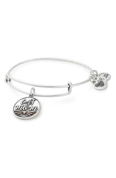 Shop Alex And Ani Cat Mom Adjustable Wire Bangle In Silver