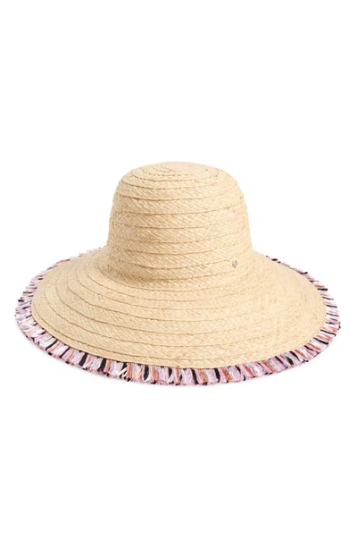 Shop Kate Spade Multicolor Fringe Sun Hat - Beige In Natural