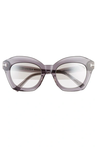 Shop Tom Ford Bardot 53mm Square Sunglasses In Grey/ Smoke Mirror