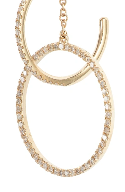 Shop Ef Collection Interlocking Pave Diamond Hoop Earrings In Yellow Gold/ Diamond