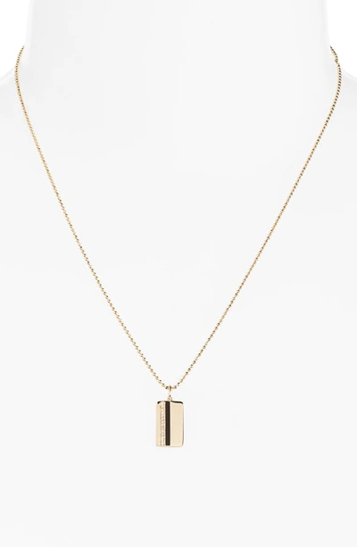 Shop Ef Collection Vertical Stripe Diamond Pendant Necklace In Yellow Gold/ Black/ Diamond