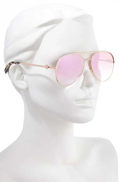Shop Marc Jacobs Daisy 58mm Mirrored Aviator Sunglasses In Gold Copper