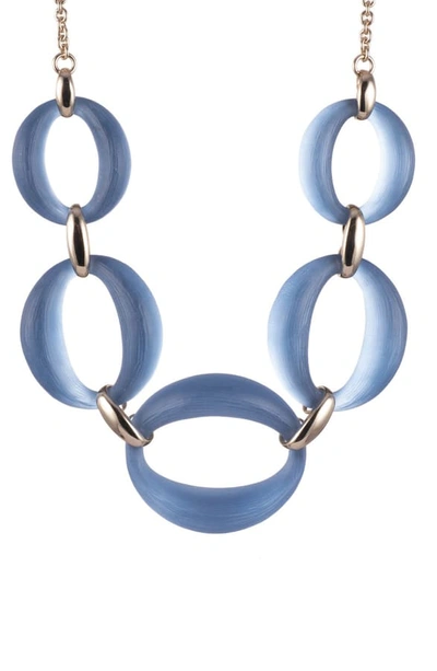 Shop Alexis Bittar Essentials Large Lucite Link Necklace In Horizon Blue