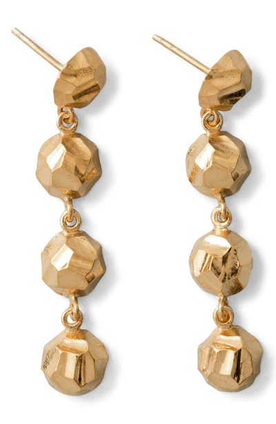 Shop All Blues Carved Drop Earrings In Gold