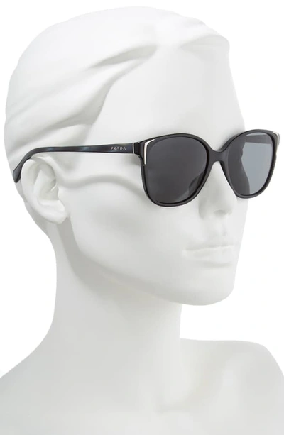 Shop Prada 55mm Retro Sunglasses In Black Solid