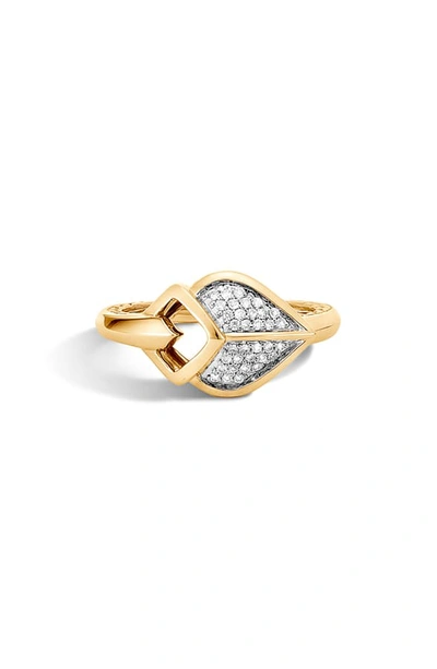 Shop John Hardy Legends Naga Diamond Ring In Gold