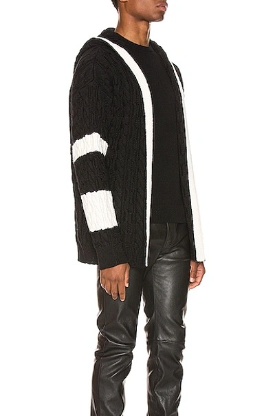 Shop Saint Laurent Baja Sweater In Black & Natural