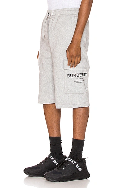 Shop Burberry Ailford Track Shorts In Pale Grey Melange