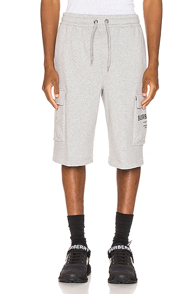 Shop Burberry Ailford Track Shorts In Pale Grey Melange