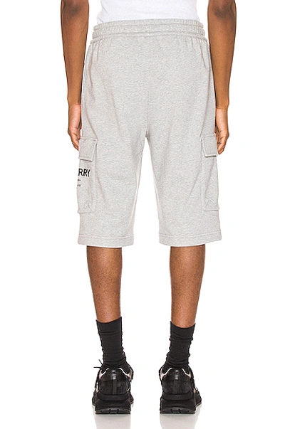 Shop Burberry Ailford Track Shorts In Pale Grey Melange