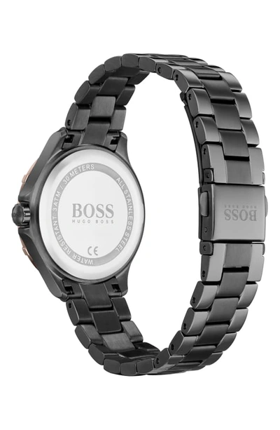 Shop Hugo Boss Mini Sport Bracelet Watch, 32mm In Gunmetal/ Grey Mop/ Gold