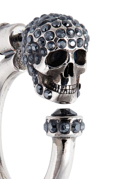 Shop Alexander Mcqueen Skull Huggie Hoop Earrings In Hematite