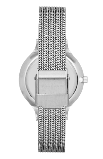 Shop Skagen 'anita' Crystal Index Mesh Strap Watch, 30mm In Silver
