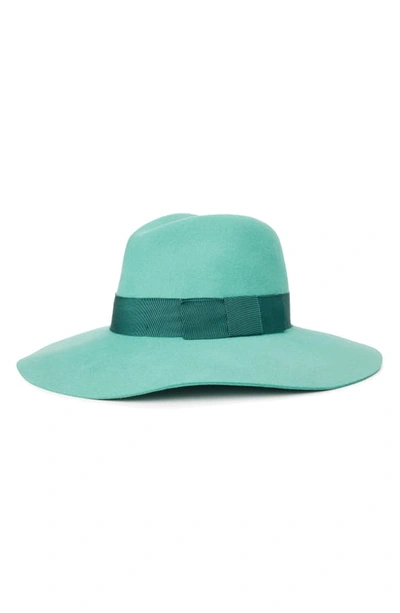 Shop Brixton 'piper' Floppy Wool Hat - Green In Sea Green