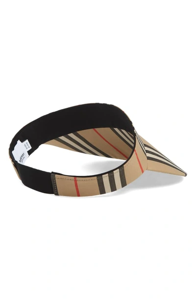 Shop Burberry Heritage Stripe Visor - Brown In Archive Beige Ip Chk