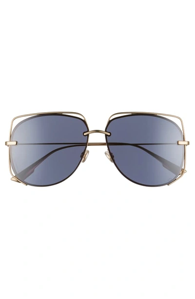 Shop Dior Stellair 61mm Aviator Sunglasses In Gold/ Blue