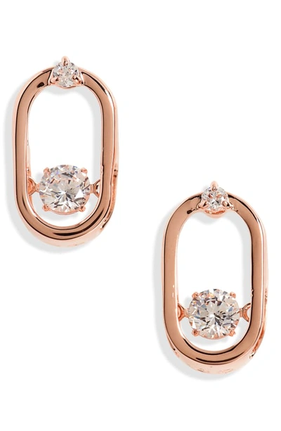Shop Swarovski North Crystal Dance Earrings In Rose Gold