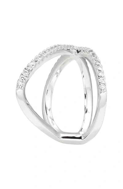 Shop Apm Monaco X-shape Ring In Silver