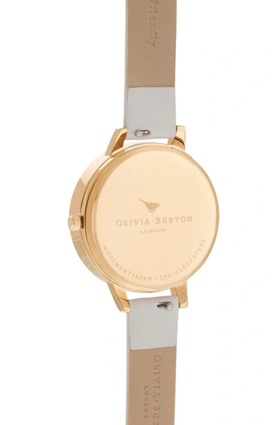 Shop Olivia Burton Celestial Bee Leather Strap Watch, 34mm In Pink/ Glitter/ Bee/ Gold