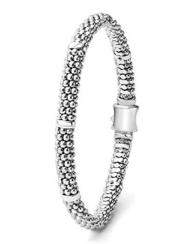 Shop Lagos Caviar Rope Bracelet In Silver