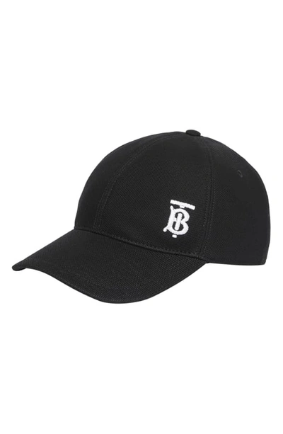 Shop Burberry Tb Embroidered Baseball Cap - Black