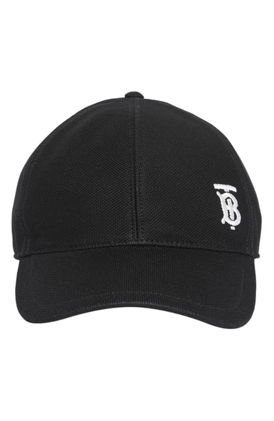 Shop Burberry Tb Embroidered Baseball Cap - Black