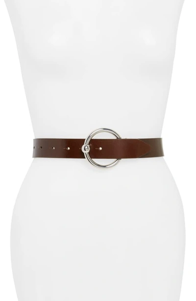 Shop Rebecca Minkoff O-ring Buckle Leather Belt In Natural