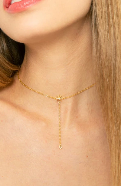 Shop Jules Smith Supernova Choker Necklace In Gold/ Crystal