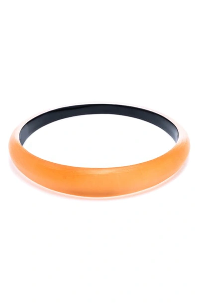 Shop Alexis Bittar 'lucite' Skinny Tapered Bangle In Tangerine